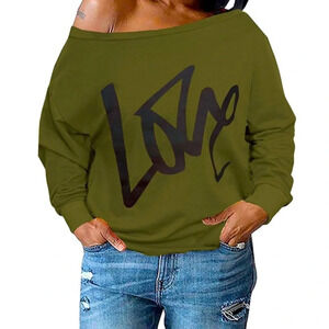 🖤LOVE Off The Shoulder Slouchy Lightweight Sweatshirt